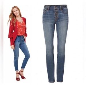 Cabi Button Fly Skinny Sz 6